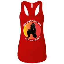 "No Surrender No Retreat - Saiyan" Custom Personalized T-shirts Ladies Ideal Racerback Tank