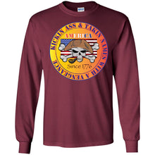 “America” - Kickin Ass Since & Takin Names With a Vengeance Since 1776 - Gold Personal Designer long sleeve T-shirts Men's Women's LS Ultra Cotton T-Shirt