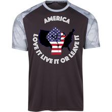 “America” - Love it Live it or Leave it Custom Personalized T-shirts Men's Women's CamoHex Colorblock T-Shirt