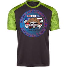 “America” - Kickin Ass Since & Takin Names With a Vengeance Since 1776 - Blue Custom Personalized T-shirts Men's Women's CamoHex Colorblock T-Shirt