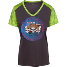 “America” - Kickin Ass Since & Takin Names With a Vengeance Since 1776 - Blue Custom Personalized T-shirts Men's Women's Ladies' CamoHex Colorblock T-Shirt