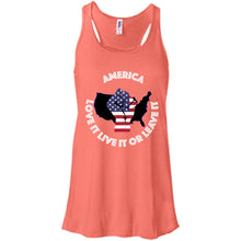 “America” - Love it Live it or Leave it Custom Personalized T-Shirt Ladies' Bella + Canvas Flowy Racerback Tank